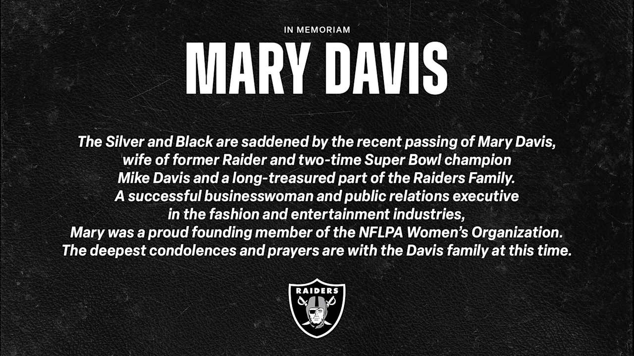 Raiders mourn the passing of Mary Davis