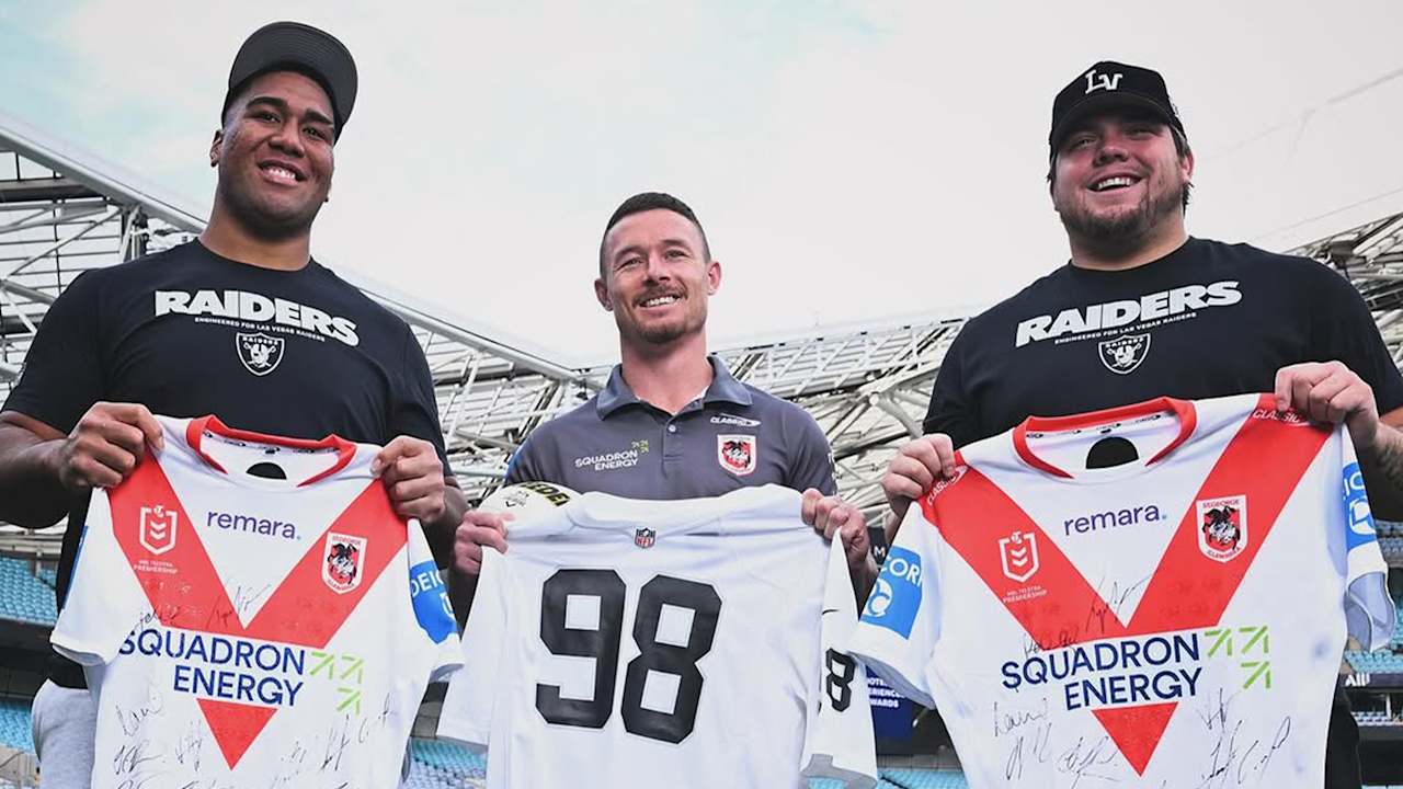 Raiders’ Jackson Powers-Johnson and Laki Tasi visit Australia